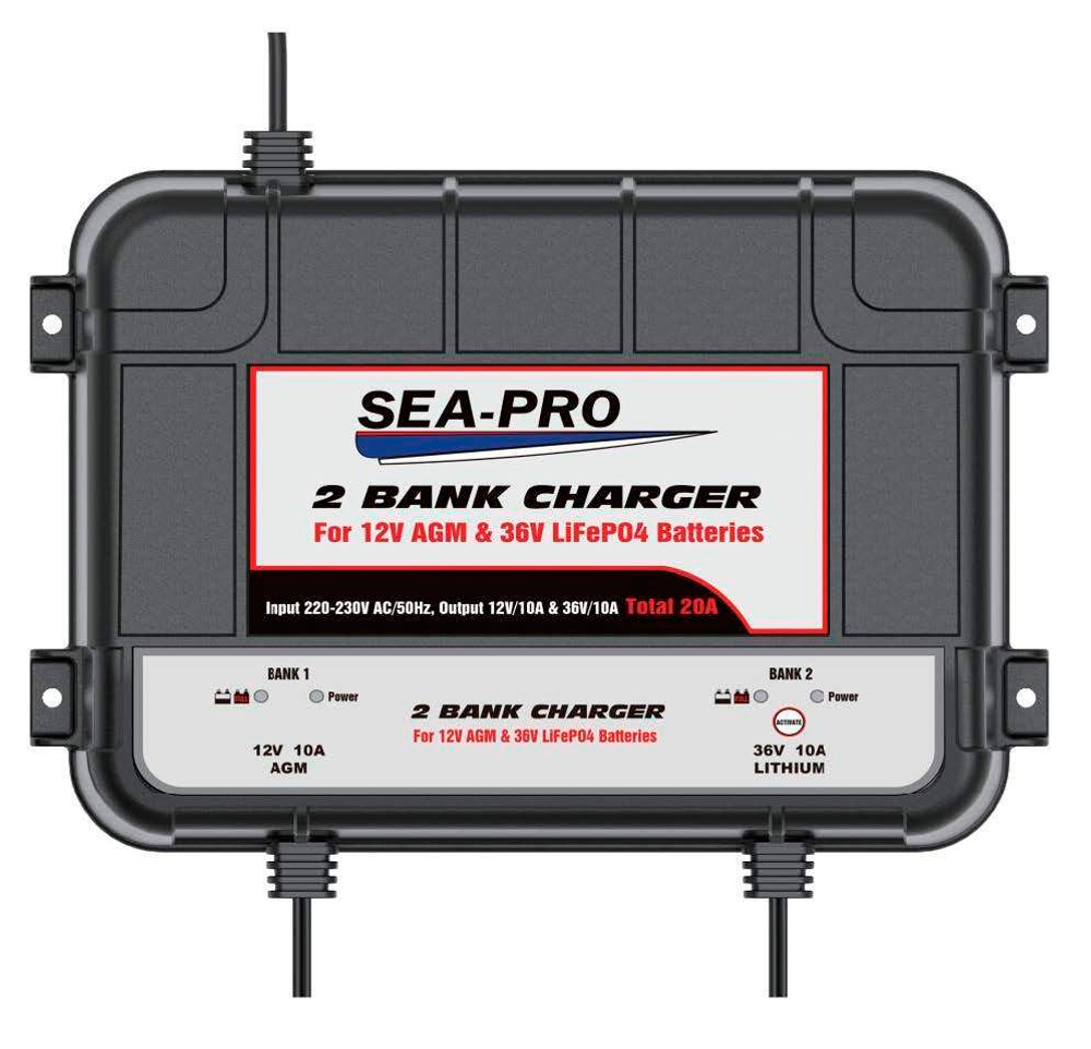 Зарядное устройство SEA-PRO ТЕ4-0289 (1х12В AGM, 1х36В LiFePo4)