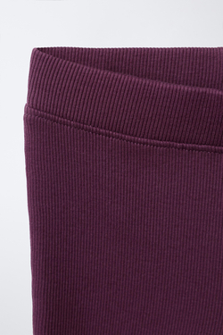 ZARA КОМПЛЕКТ ИЗ ТОЛСТОВКИ В ПОЛОСКУ И РАСКЛЕШЕННЫХ ЛЕГИНСОВ, РОЗОВЫЙ МЕЛАНЖ