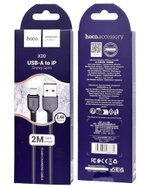Usb Кабель-зарядка Lightning Hoco X20 Flash 2.0A 2м силиконовый черный