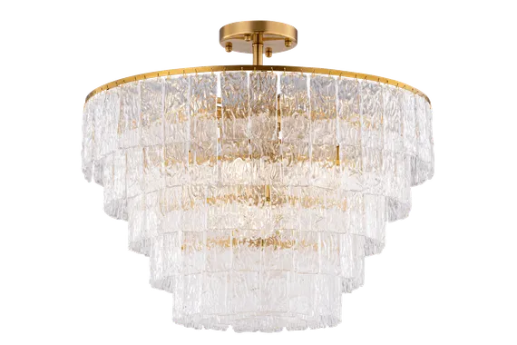 Люстра потолочная NewRgy 5011/15 LT BRASS+CLEAR LIGHT, 15×40 Вт, прозрачная и латунная