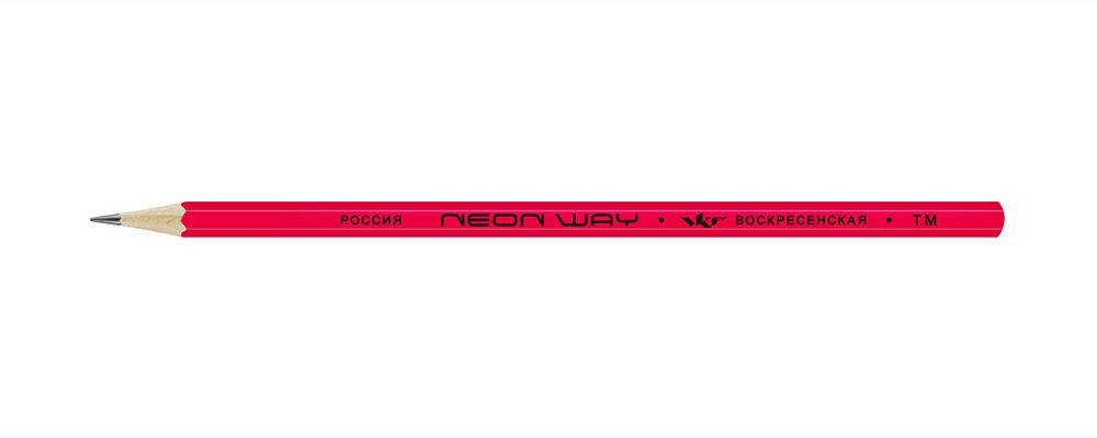 Карандаш чернографитный неоновый заточенный ТМ (HB) 72 шт, Neon way NW04, 1541 розово-оранжевый, ВКФ NW04