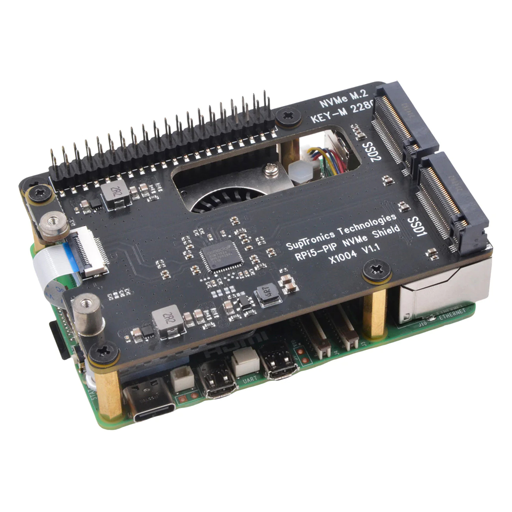 Плата расширения x1004 для Raspberry pi 5 c Pcie на 2*M.2 nvme SSD