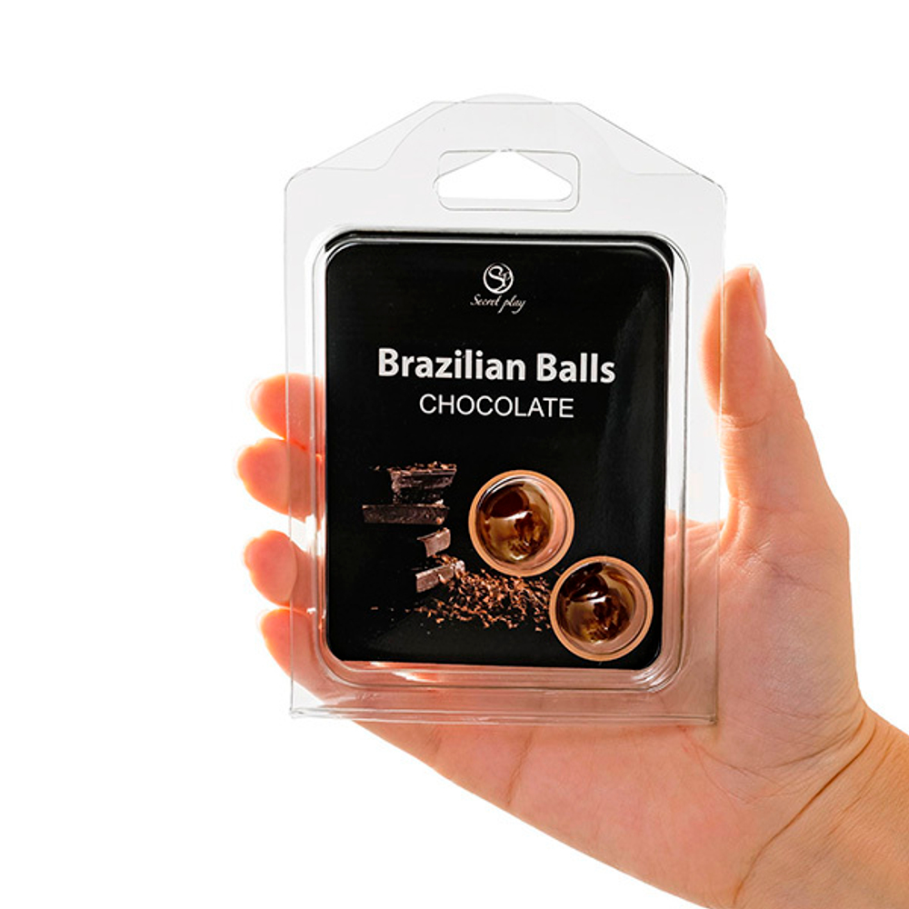 Набор из 2 шариков с массажным маслом с ароматом шоколада Secret Play Brazilian Balls