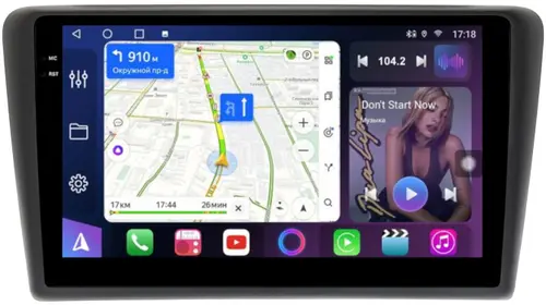 Магнитола для Skoda Rapid 1 2012-2020 (рамка тип 1) - FarCar S500-TS18 монитор 9.5" QLED на Android 14, CarPlay, 4G SIM-слот