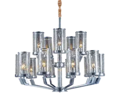 Люстра подвесная NewRgy 1989R/10+5 CHR, 15×40 Вт, хромированная