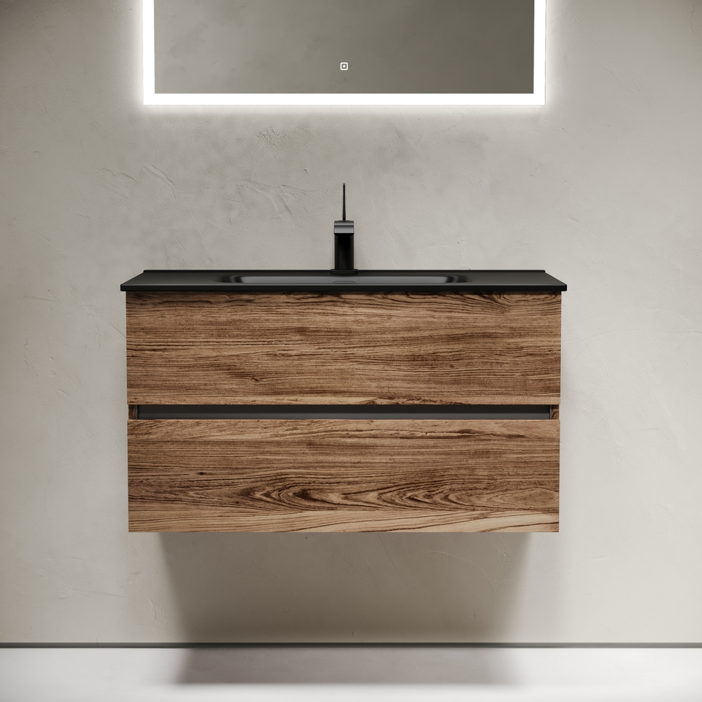Тумба подвесная под раковину Sancos Urban, дуб чарльстон 890х450х550, арт. UR90ECH