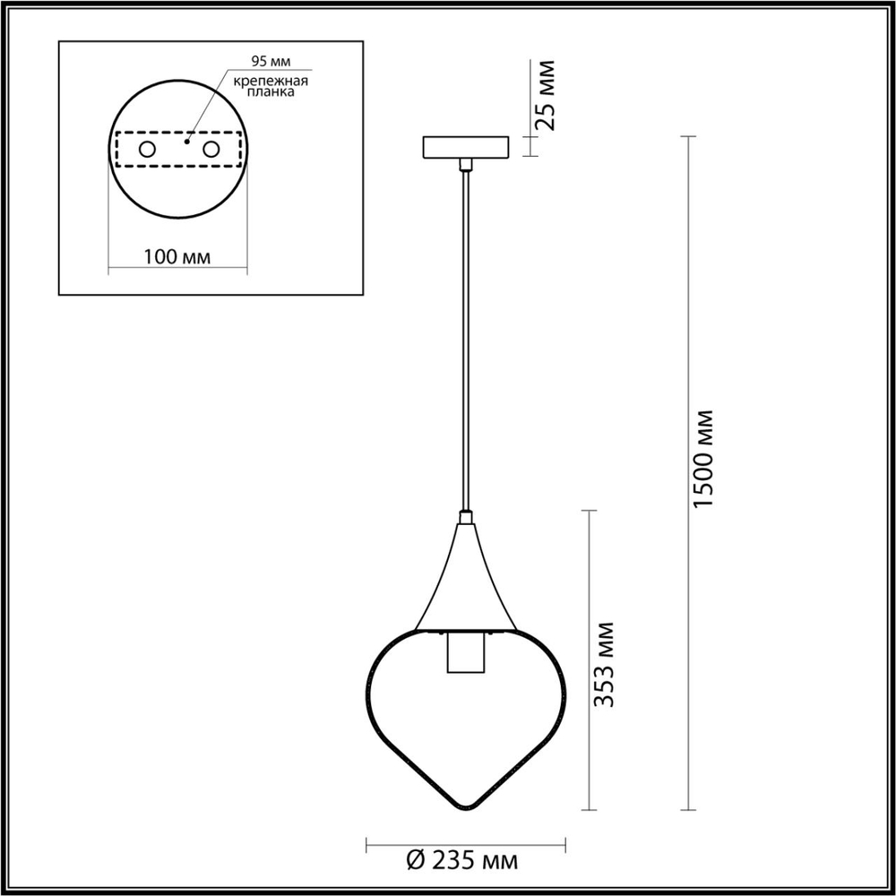 4950/1 PENDANT ODL22 401 бронзовый/прозрачный/стекло Подвес E14 1*40W KESTA