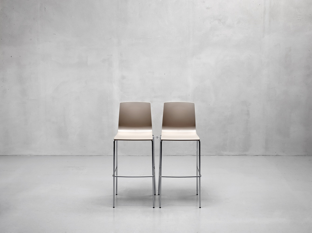 Стул барный пластиковый Scab Design Alice Barstool, хром, тортора
