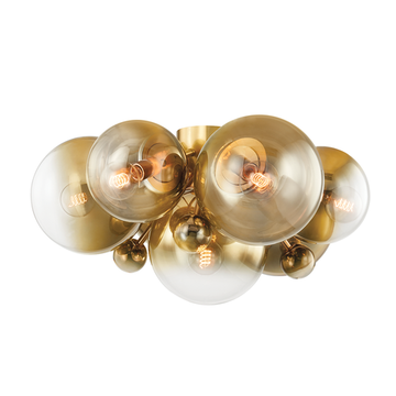 Corbett Kyoto Flush Mount, 77 cm, Vintage Polished Brass