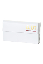 Презервативы Sagami, original 0.01, полиуретан, 17 см, 5,5 см, 5 шт.