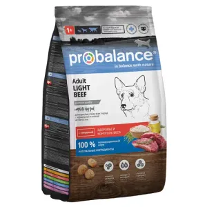 Сухой корм ProBalance Adult Light Beef для взрослых собак всех пород с говядиной