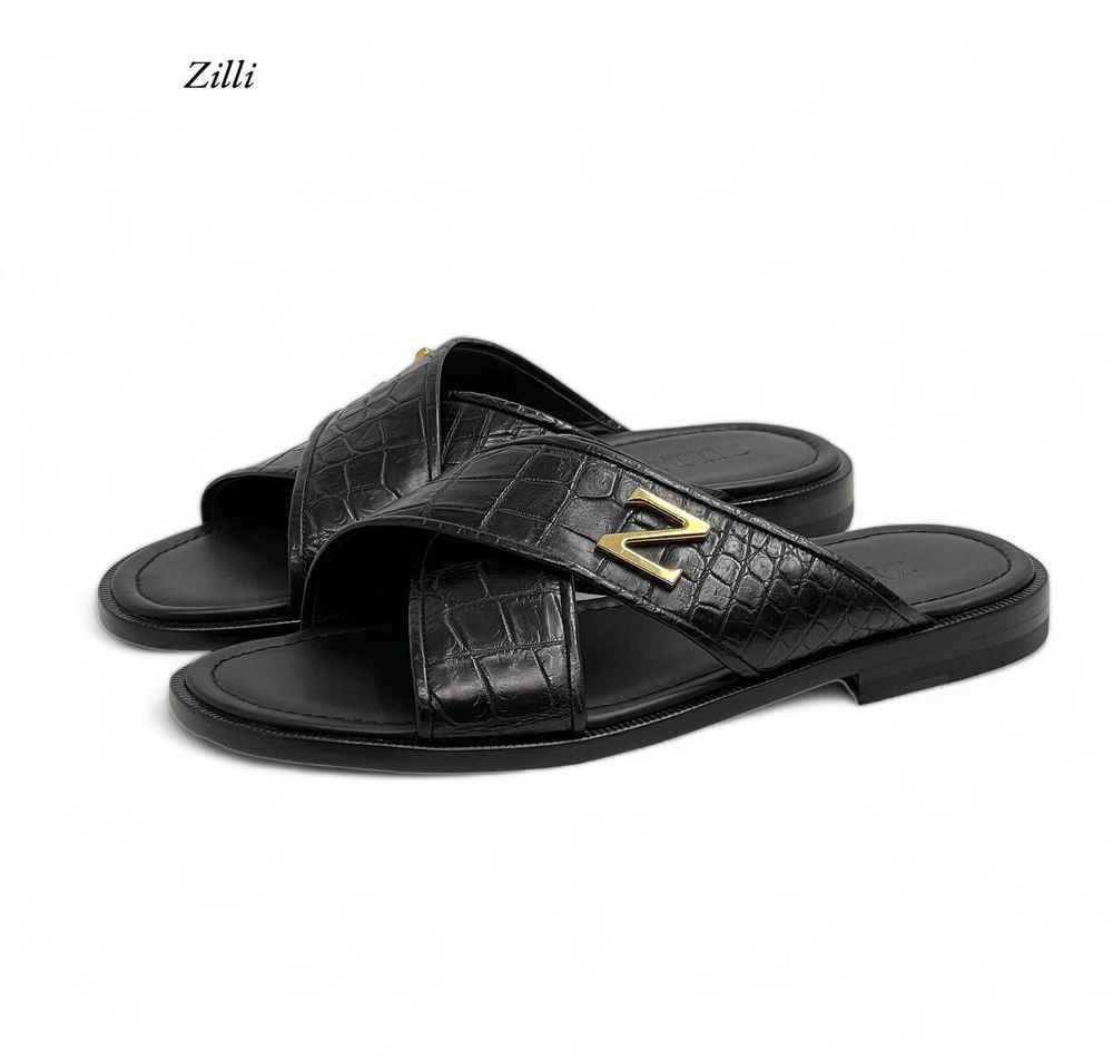 Шлепанцы Zilli из кожи крокодила