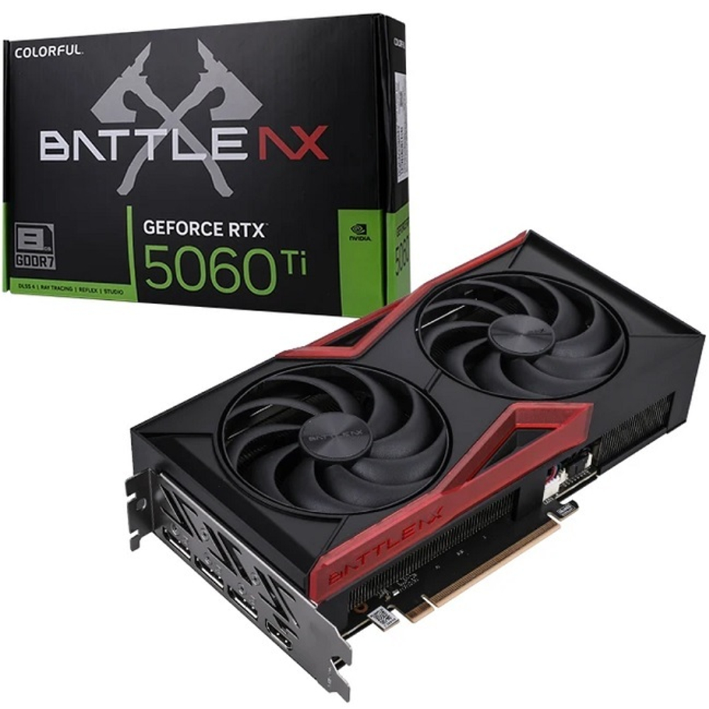 Видеокарта Colorful GeForce RTX 5060 Ti Battle AX DUO 8GB-V 8GB (RTX 5060 Ti BATTLE AX DUO 8GB-V)
