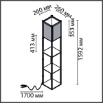 8089/1F COMFI LN26 459 белый, дерево/текстиль Торшер Е27 1*60W 220V PRACTIC