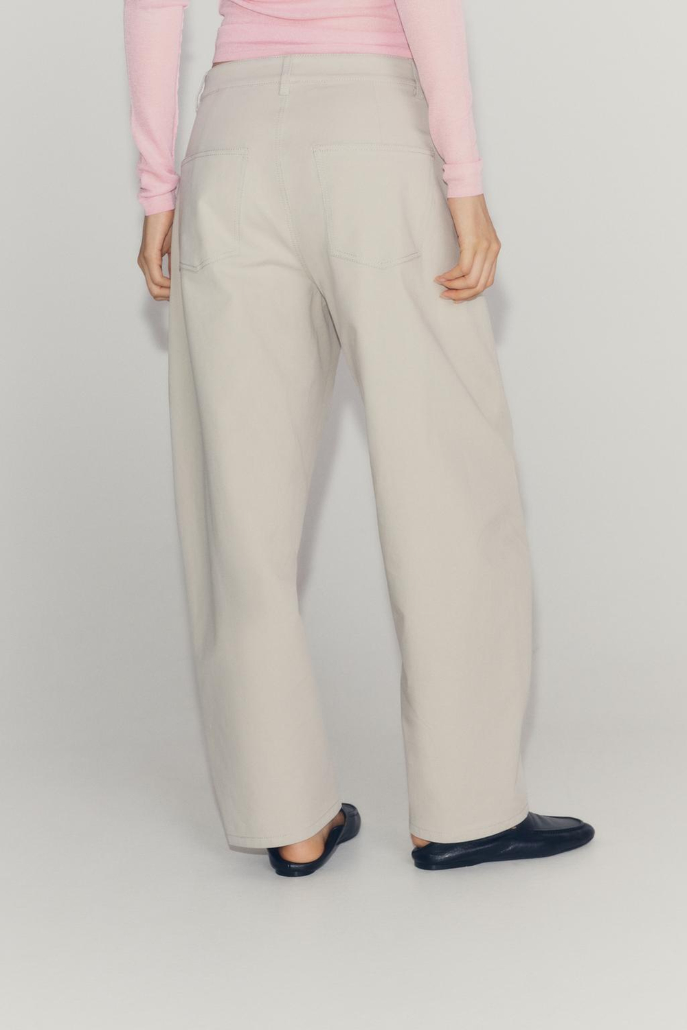 ZARA ШИРОКИЕ БРЮКИ — ZW COLLECTION, СВЕТЛО-СЕРЫЙ