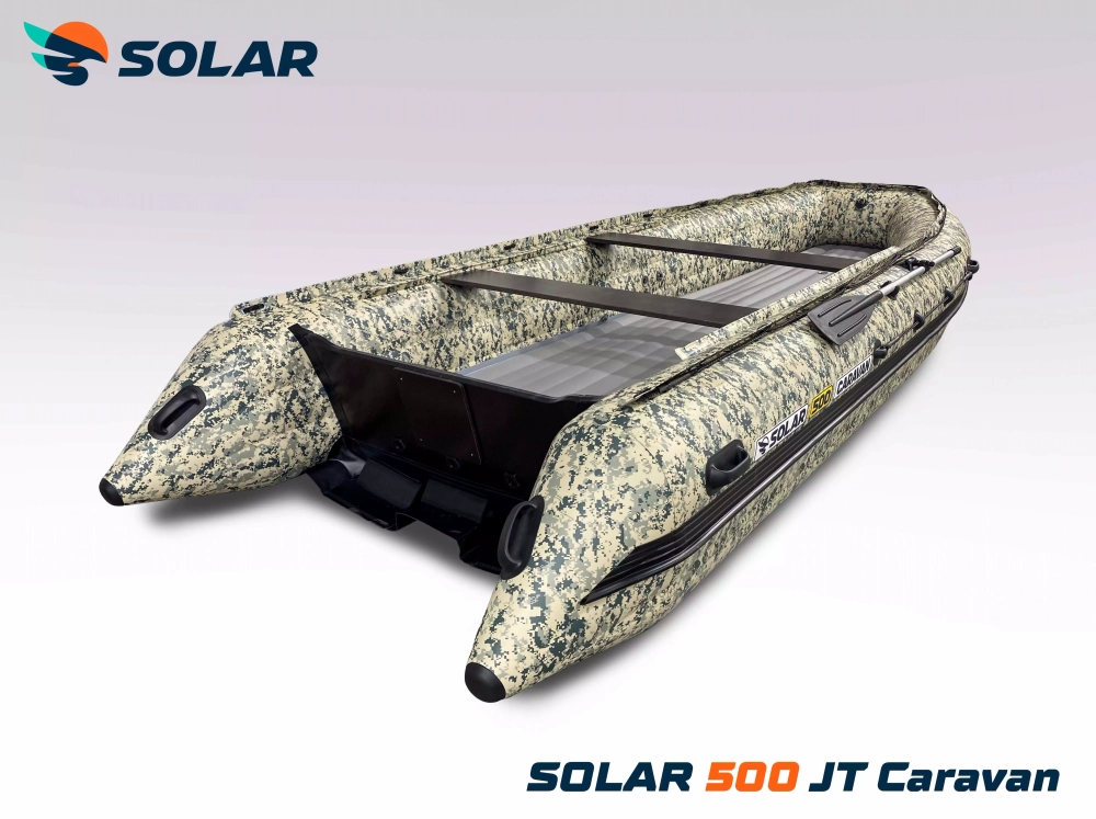Лодка надувная моторная solar-500 caravan jet tunnel