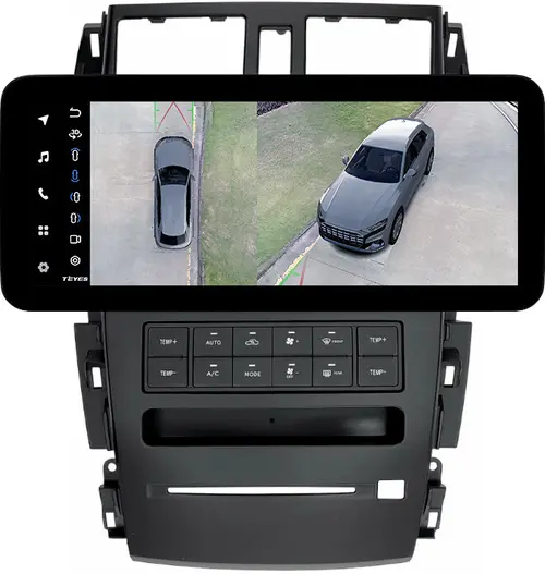 Магнитола для Nissan Teana J31 2003-2008 (большая рамка) - Teyes LUX ONE 360 монитор 12.3" 2K QLED на Android 10, Быстрая, CarPlay, 4G SIM-слот, 4 камеры в комплекте