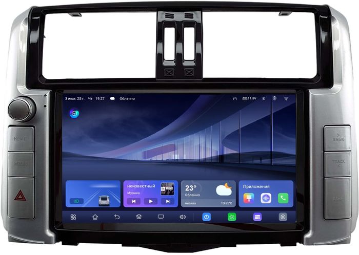Магнитола для Toyota Land Cruiser Prado 150 2009-2013 (взамен 7" навигации) - Kuberg QLed, Android 14, TS105, Быстрейшая, CarPlay, SIM-слот