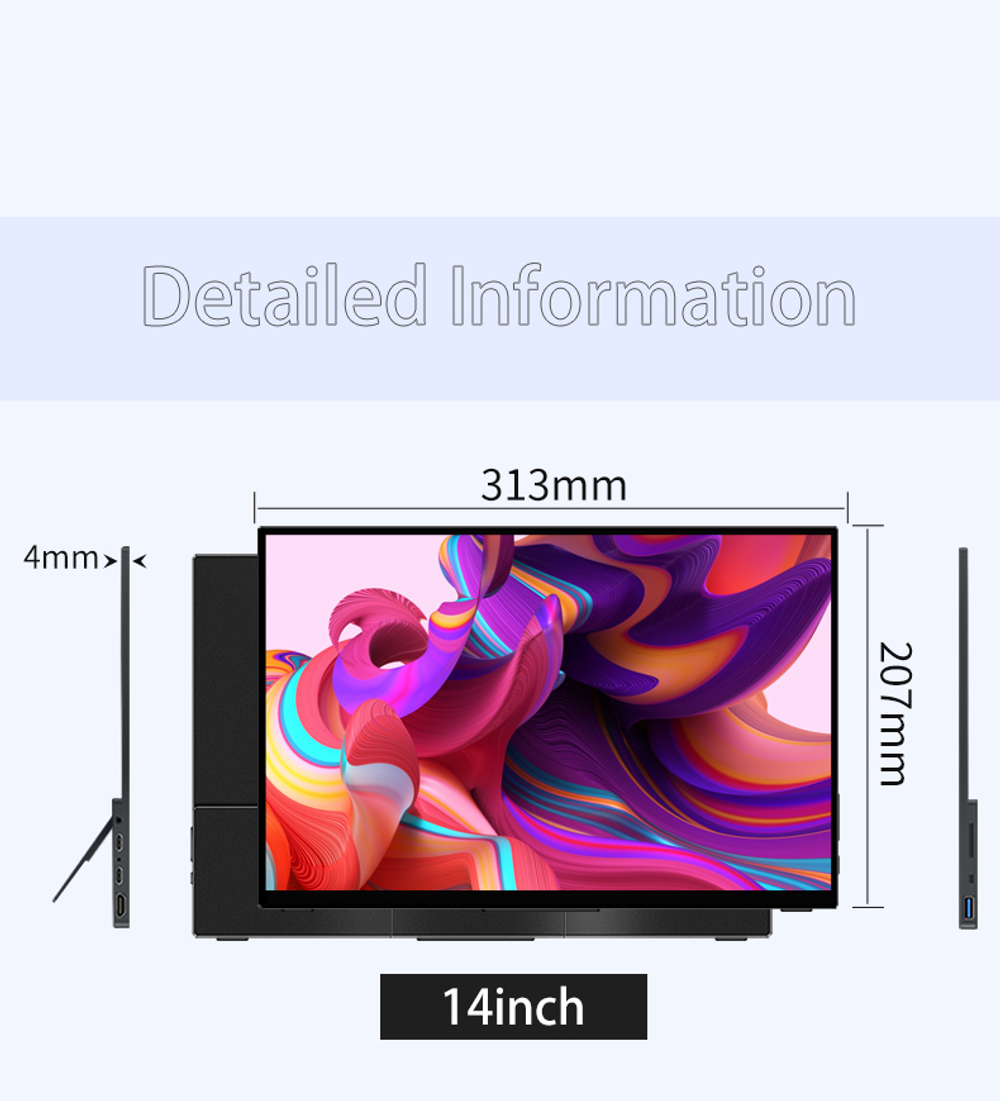 14" Портативный сенсорный монитор VCHANCE AQ14T 2240x1400, IPS, 2K, 60 Гц