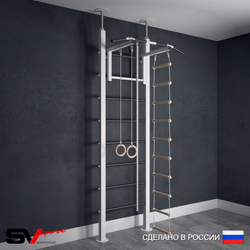 Шведская стенка Sv Sport враспор (Турник стандарт/Канат/Кольца/Лестница)