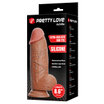 Коричневый фаллоимитатор 22см с мошонкой на присоске Pretty Love Achille BW-008130-1
