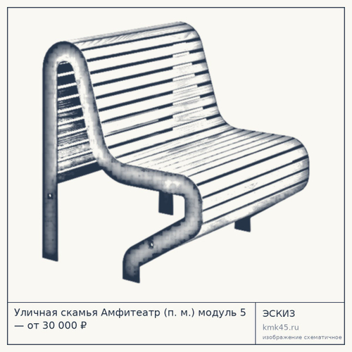 Уличная скамья Амфитеатр (п. м.) модуль 5 — от 30 000 ₽