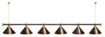 Лампа STARTBILLIARDS 6 пл. (плафоны золотые,штанга золотая,фурнитура золото)