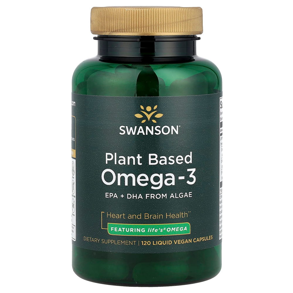 Swanson Vitamins, Омега-3 на растительной основе, 120 жидких веганских капсул