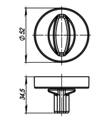 Ручка поворотная BK6.R.URB52 (WC-BOLT BK6/URB) BL-26 черный