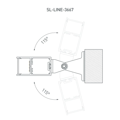 Профиль с экраном SL-LINE-3667-2500 BLACK+OPAL (Arlight, Алюминий)