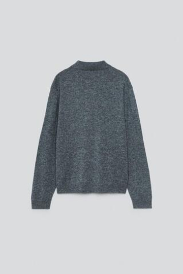 ZARA X BAISI GUADAGNINO СВИТЕР С ВОРОТНИКОМ ПОЛО, СЕРЫЙ