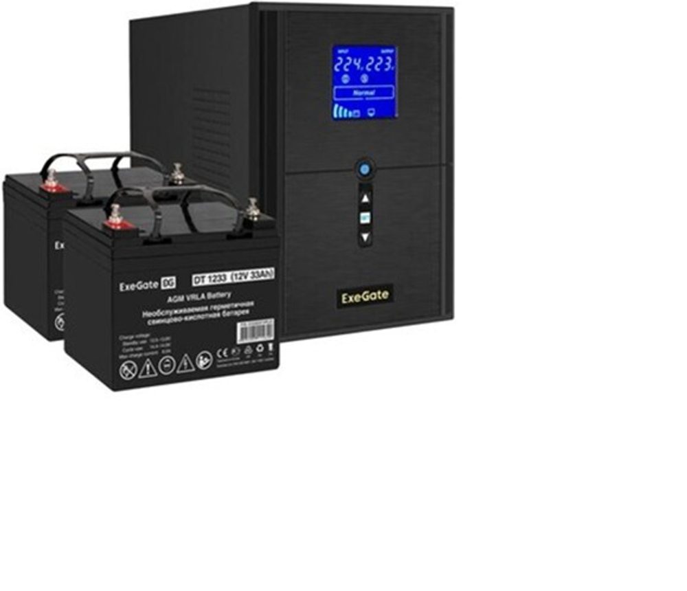 Батарея ExeGate SineTower SZ-2000.LCD.AVR.3SH.1C13.USB 2x DT 1233 33Ач EX296837RUS