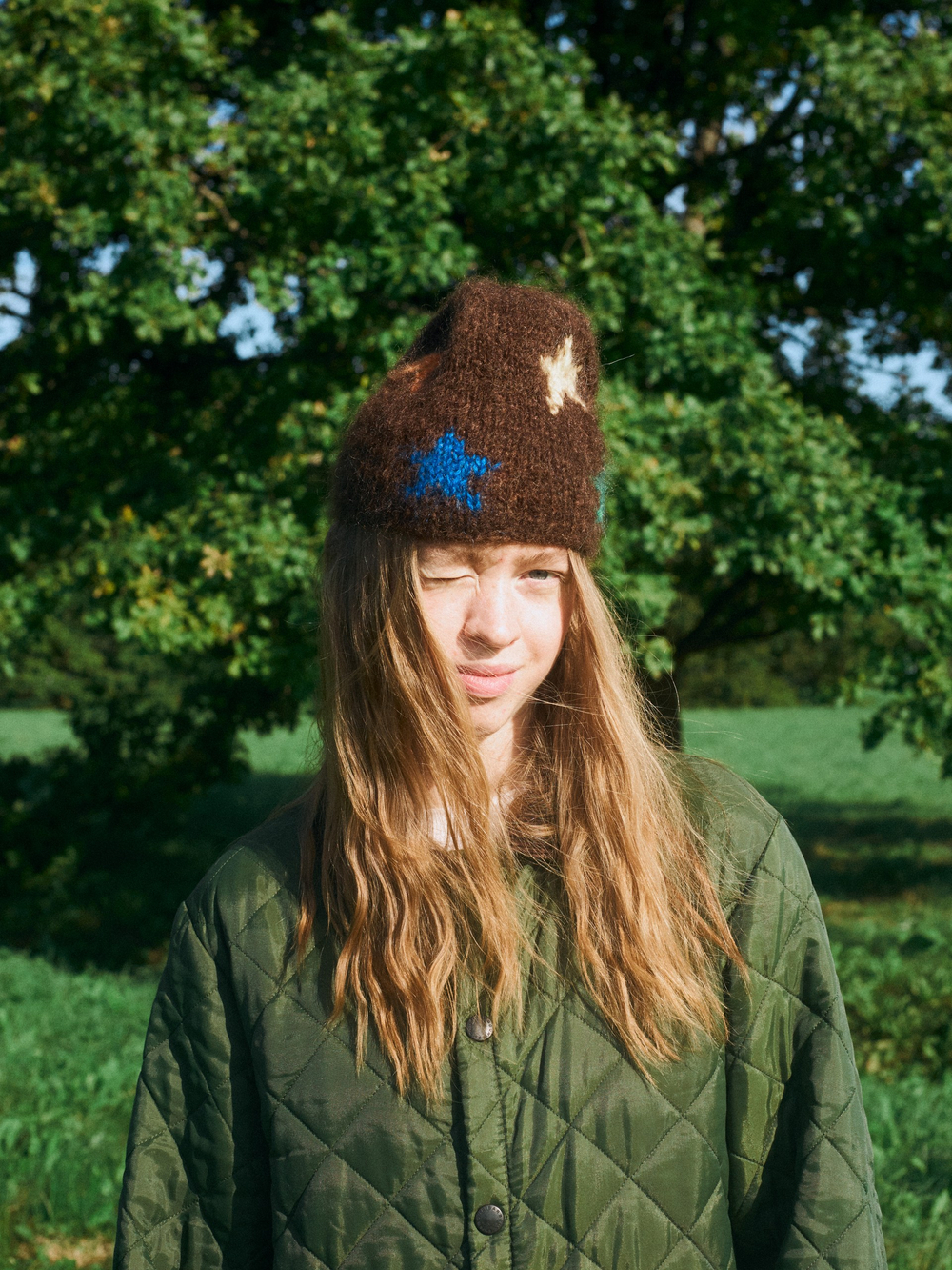 Шапка Jacob Cro Mohair Stars "Chocolate"