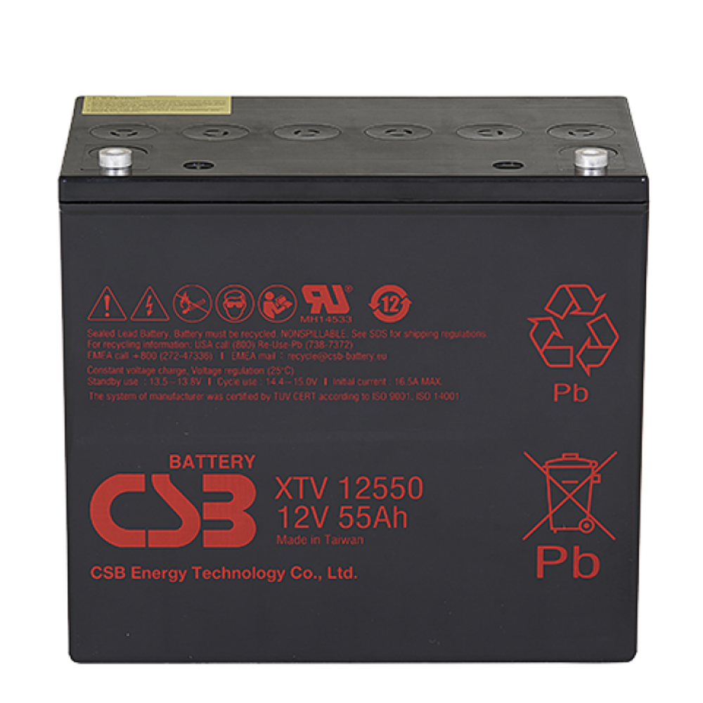 Аккумулятор CSB XTV12550 F2 ( 55Ач / 12В ) AGM