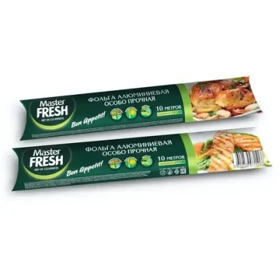 Фольга алюминиевая 10 метров, 11мкм Master FRESH картонная коробка