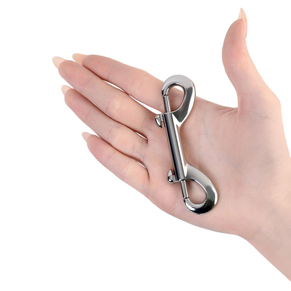 Серебристый двухсторонний карабин 9см ToyFa Metal 712052