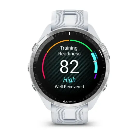 Garmin Forerunner 965 белые, титановый безель, с белым ремешком