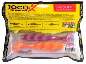 Виброхвосты съедобные LJ Pro Series JOCO SHAKER 4.5in (11,43 см), цв. MIX, 3 шт.