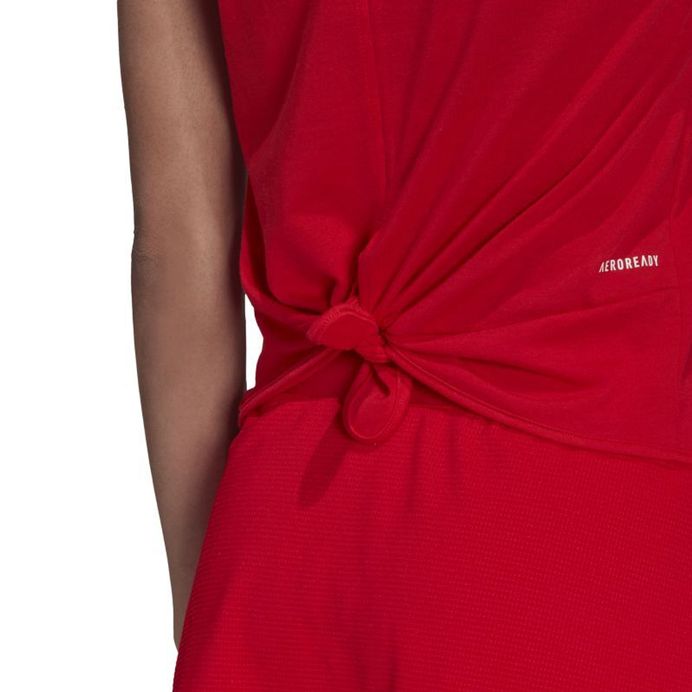 Женский топ теннисный Adidas Club Knot Tank W - vivid red/white