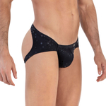 Черные трусы-джоки со звездочками Illusion Jockstrap (Размер: XL) (Цвет: черный)