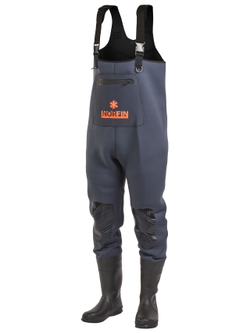 Полукомбинезон заброд. Norfin SHADOW NEOPRENE BOOTFOOT р.40-S с сапогами резина