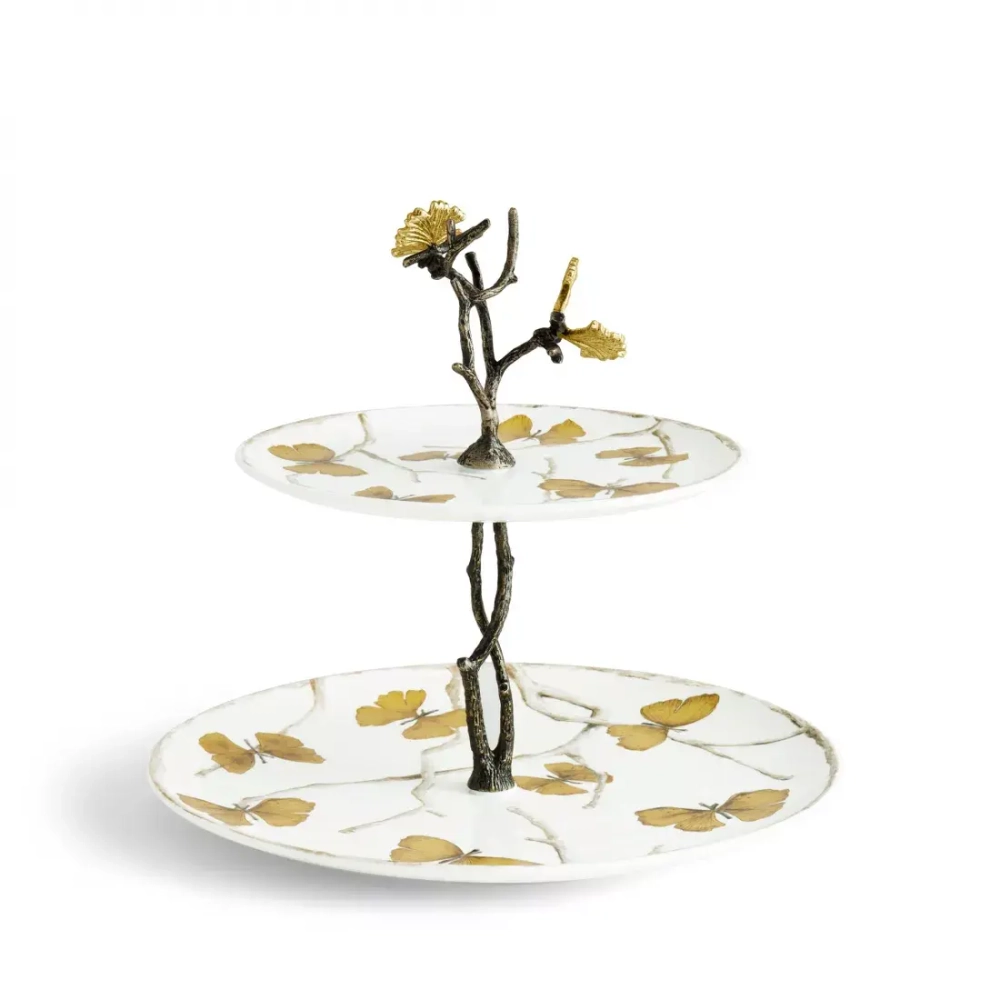 Этажерка двухъярусная Butterfly Ginkgo (28 см)
