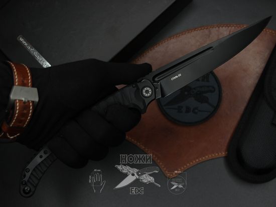 Складной нож НОКС Аватар (Black) 334-700424 c клинком из стали D2, рукоять G10