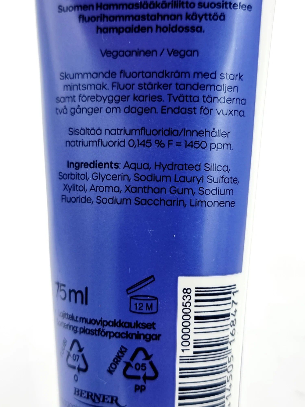 Зубная паста OXYGENOL RAIKAS 75 мл (из Финляндии)