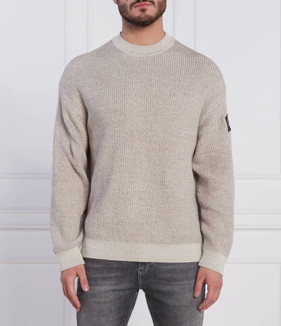 свитер badge plated CALVIN KLEIN JEANS - бежевый(J30J321685)