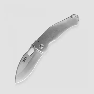 Нож"Buku"скл.,ст.8Cr13Mov,HRC58-60,кл.Kukri Satin-отверст.,рук.сталь Silver Stonewashed,клипса