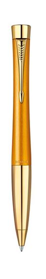 Шариковая ручка PARKER URBAN Premium Mandarin, увет: Yellow GT, цвет стержня : синий, 1892655