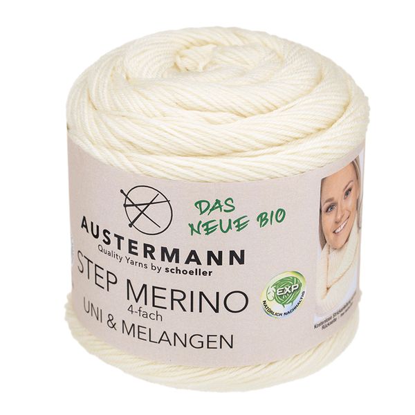 Пряжа Austermann (Аустерманн) Step Merino 4-fath Uni&Melangen Gots / уп.5 мот. по 100 г, 400м, бежевый