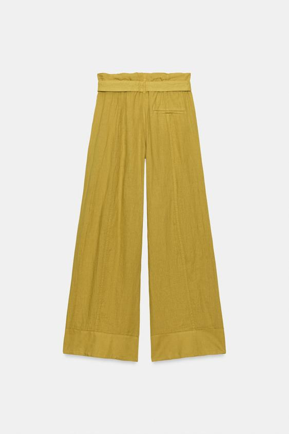 ZARA БРЮКИ ИЗ 100% ЛЬНА — ZW COLLECTION, ГОРЧИЧНЫЙ