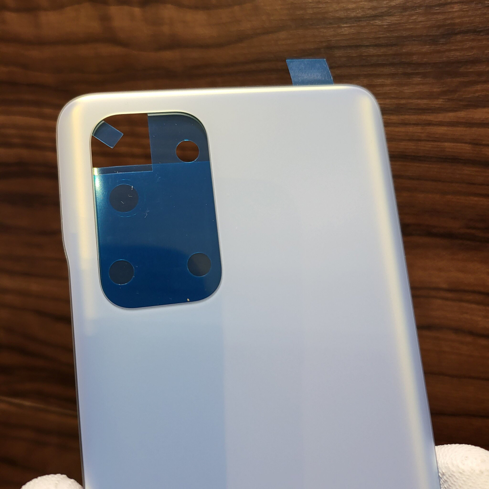 Крышка для Redmi Note 10 Pro - оригинальная задняя стеклянная панель (Серебристо - голубого цвета)